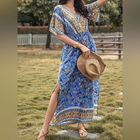 half sleeve boho maxi dress Boho Maxi Dress  Wild N Boho Boutique